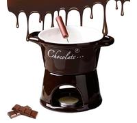 Chocolate Fondue Melting Mug with Included Fork and Candle - Handmade Ceramic Cup for Romantic Nights, Melts Chocolates Effortlessly, Great for Birthdays or Weddings (#4)