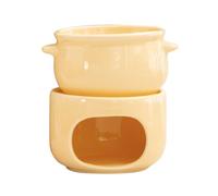 Chocolate Fondue Mug,Non-Stick Ceramic Warmer Pot | Chocolate Melting Cup with Forks - for Cheese Marshmallow Dipping Postre Beverage Dinner Wedding Party Birthday