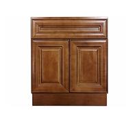 Chocolate Glaze - Lujoso mezclador de baño de 76 cm, lavabo, doble puerta, base de gabinete, grifo de madera maciza, juego de tocadores modernos para el hogar, 21 pulgadas de profundidad x 30 pulgadas
