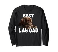 Chocolate Lab Dad El Perro Padre El Laboratorio Padre Labrador Papá Manga Larga