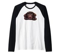 Chocolate Lab Dog Brown Lab Labrador Retriever Cachorro Camiseta Manga Raglan