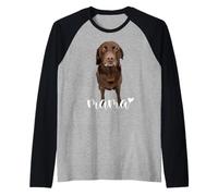 Chocolate Lab Mama Brown Labrador Mom The Lab Mother Lab Dog Camiseta Manga Raglan