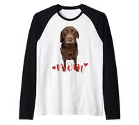 Chocolate Lab Mamá Labrador Mamá Brown Lab Retriever Madre Camiseta Manga Raglan