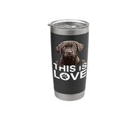 Chocolate Lab This Is Love Brown Labrador Retriever Amante Vaso térmico de acero inoxidable de doble pared