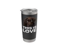 Chocolate Lab This Is Love Dog Puppy Labrador Retriever Love Vaso térmico de acero inoxidable de doble pared