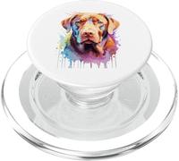 Chocolate Labrador Lovers Pop Art Color Chocolate Lab Dog PopSockets PopGrip para MagSafe