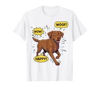 Chocolate Labrador Retriever Arte Pop Cómic Ilustración Camiseta