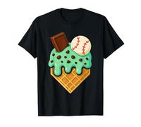 Chocolate Mint Ice Cream Dripping Baseball Home Plate Sports Camiseta