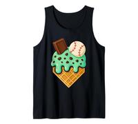 Chocolate Mint Ice Cream Dripping Baseball Home Plate Sports Camiseta sin Mangas
