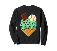 Chocolate Mint Ice Cream Dripping Baseball Home Plate Sports Sudadera