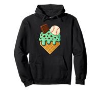 Chocolate Mint Ice Cream Dripping Baseball Home Plate Sports Sudadera con Capucha