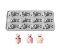 Chocolate Molds - Non-Stick Easter Bunny Silicone Mold, Bunny Shape Mold for Candy, Cake Decorating, Jelly, Pudding, Manual Soap, Paste, Holiday Baking, Craft, 7.87x4.13x0.51 Inches
