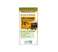 Chocolate negro 72% cacao de Costa de Marfil ecológico tableta 100 g