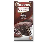 TORRAS Chocolate Negro 72% Cacao SIN AZUCAR 75 gr, No aplicable