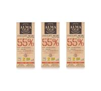 Chocolate Orígenes 55% de Cacao - Pack de 3 Tabletas de 100 g - Producto Vegano y Paleo - Proveniente de Santo Tomé y Príncipe - Sin Azúcar de Caña ni Aceite de Palma - Producto Repleto de Nutrientes