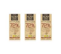 Chocolate Orígenes 72% de Cacao - Pack de 3 Tabletas de 100 g - Producto Vegano, y Paleo - Proveniente de Ghana - Sin Azúcar de Caña ni Aceite de Palma - Producto Repleto de Nutrientes