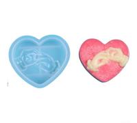 Chocolate para molde en forma de corazón con diseño de mano para decoración de fondant, manualidades y proyectos de horneado (60-1629)