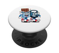 Chocolate Y Pesa Rusa Amigos Fitness Gimnasio PopSockets PopGrip Adhesivo