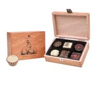 CHOCOLISSIMO - Regalo de Pascua - Bombones - Chocolates de Pascua en Caja de Madera, Regalo | Chocolate | Pascua | Chocolate de Pascua | Nido de Pascua | Sorpresa de Pascua, Idea Regalo Mujer