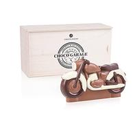 ChocoMotor II - Lema de chocolate - Motocicleta hecha de chocolate - En caja de madera | Figura de chocolate | Presente | Idea de regalo | Niño | Adulto | chico | Chica | Cumpleaños | Mujer | Hombre