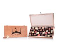 ChocoPrestige sin alcohol - Ramadan - 30 bombones en cajas de madera | regalo | Chocolatada | hombre | mujer | chico | chica | musulmán | musulmanes | musulmanes | islámico | mes de ayuno