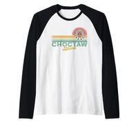 Choctaw Blood Retro Sun Vintage Indian American Tocado Camiseta Manga Raglan