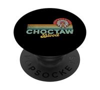 Choctaw Blood Retro Sun Vintage Indian American Tocado PopSockets PopGrip Adhesivo