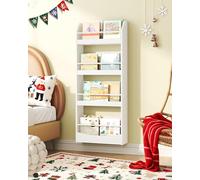CHOEZON Estantería de Pared de 4 Niveles para Libros y Revistas, 39,8 cm Librería Estantería Infantil, Organizador de Juguetes para Dormitorio Infantil, Sala de Juegos, Guardería, Blanco DMCW04WB