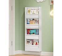 CHOEZON Librería Infantil de Pared, Estantería Libros de Tela de 4 Niveles, Biblioteca Compacta, para Habitación Infantil, Aula, detrás de Puertas, para Libros y Juguetes, Blanco DMCW40WB