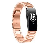 Chofit Compatible con Fitbit Inspire HR/Inspire Correa Fitness Tracker Acero Inoxidable Business Watch Band Reemplazo Hombres y Mujeres Pulsera Impermeable para Inspire HR Correa, Color Oro Rosa