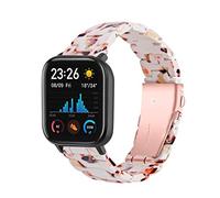 Chofit Correa compatible con Amazfit GTS 4 Mini/GTS 2 Mini, 20 mm Resina Repuesto Pulsera de Repuesto de Pulsera Ligera Accesorios para Bip 3 Pro/Bip 3/GTS 3/GTS 2 Mini/GTS 2e/GTS 2 (blanco y marrón)