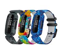 Chofit Correas compatibles con Fitbit Ace 3 Pulsera, Reemplazo de silicona flexible Brazaletes con diseño floral para niños para Tracker de actividad Ace 3 (3A)