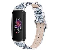 Chofit correas compatibles con Fitbit Inspire 3 Correa, pulsera de cuero de repuesto patrón floral pulsera para Inspire 3 rastreador de actividad (E)