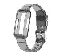 Chofit Correas compatibles con Fitbit Luxe/Ace 3/Ace 2/Inspire 2/Inspire HR/Inspire Strap, TPU de plástico transparente de reemplazo de cristal pulsera brazalete (Negro-02)