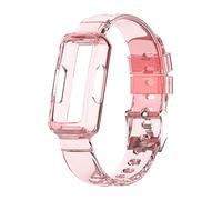 Chofit Correas compatibles con Fitbit Luxe/Ace 3/Ace 2/Inspire 2/Inspire HR/Inspire Strap, TPU de plástico transparente de reemplazo de cristal pulsera brazalete (Rosa)