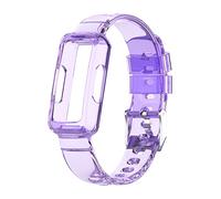 Chofit Correas compatibles con Fitbit Luxe/Ace 3/Ace 2/Inspire 2/Inspire HR/Inspire Strap, TPU de plástico transparente de reemplazo de cristal pulsera brazalete (Morado)