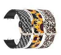 Chofit Correas compatibles con Samsung Galaxy Fit 3, correa de repuesto de silicona suave con patrón floral para SM-R390 Galaxy Fit3, Silicona