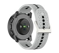 Chofit Correas compatibles con Suunto 9 Peak, correa de repuesto deportiva de silicona suave de 22 mm con agujeros coloridos, accesorios de reloj para reloj inteligente Suunto 9 Peak, gris, talla
