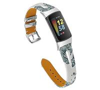 Chofit - Pulseras de repuesto compatibles con Fitbit Charge 5, correa fina de cuero hueco para mujeres y niñas para rastreador de actividad Charge 5 (E)