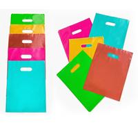 Choice Marts 100 bolsas de regalo multicolor de 9 x 12 pulgadas, 5 colores en total: rosa, verde azulado, dorado, verde lima, rojo, bolsas de regalo y bolsas de fiesta y bolsas de regalo