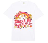 Choke Me Respectfully Retro Floral Rainbow Humor Adulto Comfort Colors Adult Heavyweight T-Shirt