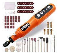 CHOKMAX Mini herramienta giratoria inalámbrica, kit de amoladora de 5 velocidades con 72 accesorios y luz LED frontal, herramienta de carga tipo C para grabar, lijar, pulir, perforar, moler