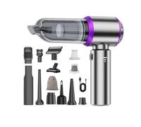 CHOLANG Mini aspiradora de coche, 18000 PA, 4 en 1, aspiradora de mano inalámbrica con batería de 6000 mAh, motor sin escobillas, plumero de aire y soplador de aire y bomba para limpieza de coche