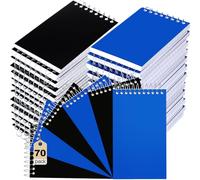 Cholemy 70 blocs de notas pequeños de 3 x 5 pulgadas, mini bloc de notas de bolsillo, mini cuaderno en espiral, blocs de notas rayados universitarios para suministros escolares de oficina, 75 hojas