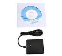 Chollos Menos De 5 Niñas Tarjetas IC USB portátiles Lector inteligente Tarjeta de chip inteligente Lector de tarjetas de crédito IC Codificador Escritor con ranura SIM Coche Mini (Black, One Size)