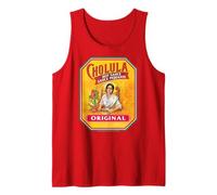Cholula Hot Sauce Bottle Lable Casual Costume Foodies Camiseta sin Mangas