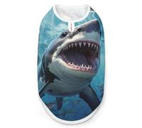 Chomp - Camisetas de verano para mascotas, diseño de tiburón, océano, sin mangas, transpirable, para cachorros y gatos pequeños