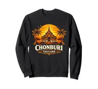 Chonburi Tailandia Puesta del Sol Templo Diseño De Viajes Sudadera