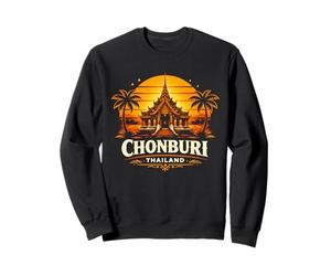 Chonburi Tailandia Puesta del Sol Templo Diseño De Viajes Sudadera