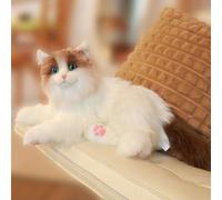 Chongker Gato Robot Compañero Interactivo para Mascotas, Animales de Peluche Hechos a Mano Gato de Peluche con Respuesta de Voz, Latido del Corazón Realista y Ronroneo, Regalos para Padres, Personas